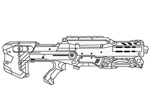 Página para Colorir Página para Colorir de Nerf Gun para Imprimir