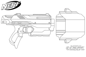 Página para Colorir Arma Nerf Sideswipe
