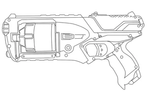 Página para Colorir Arma Nerf Strongarm