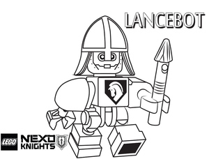 Lancebot de Lego Nexo Knights - Página para Colorir