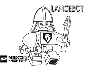 Página para Colorir Lancebot de Lego Nexo Knights - Página para Colorir