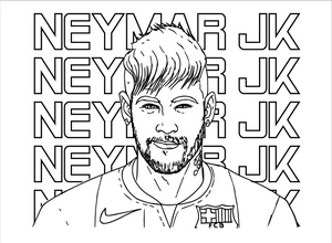Página para colorir imprimível do Neymar