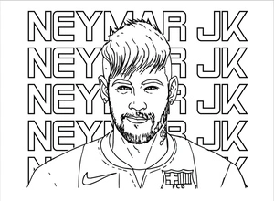 Página para Colorir Página para colorir imprimível do Neymar
