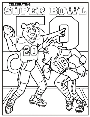 Página para Colorir Página para Colorir do Super Bowl para Imprimir