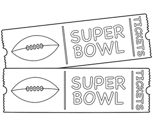 Página para Colorir Ingressos para o Super Bowl
