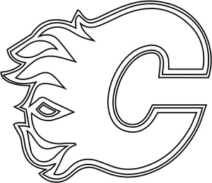 Página para Colorir Emblema do Calgary Flames