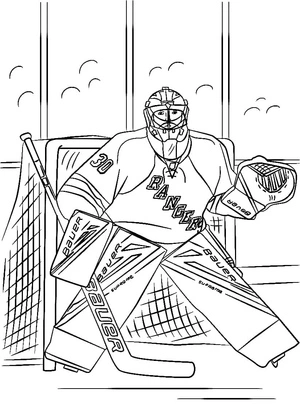 Página para Colorir Henrik Lundqvist --- Henrik no Gelo