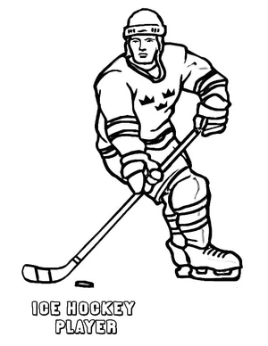 Página para Colorir Jogador de Hóquei no Gelo da NHL