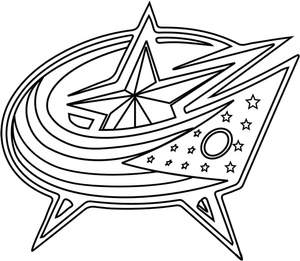 Página para Colorir Logo do Columbus Blue Jackets