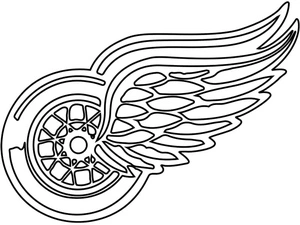 Página para Colorir Logo do Detroit Red Wings