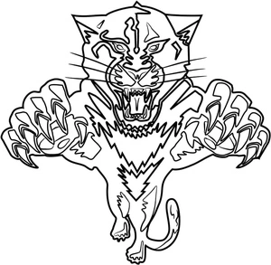 Página para Colorir Logo da Pantera da Flórida
