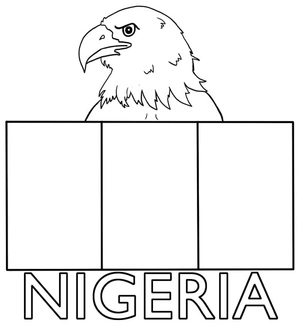 Página para Colorir Bandeira da Nigéria