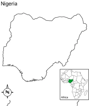 Página para Colorir Mapa da Nigéria