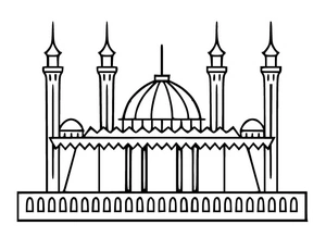 Página para Colorir Mesquita Nacional de Abuja