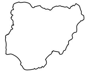 Página para Colorir Contorno do Mapa da Nigéria
