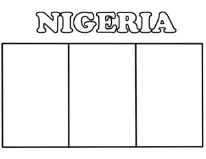 Página para Colorir Página para colorir da bandeira da Nigéria para imprimir