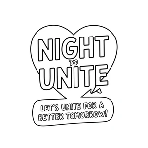 Página para Colorir Página para Colorir Infantil para Imprimir: Uma Noite para Unir