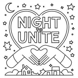 Página para Colorir Cena Noturna Unity