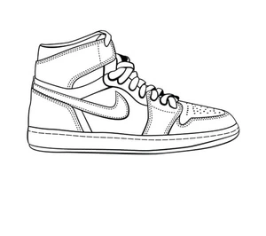 Página para Colorir Jordan 1 Nike Cool