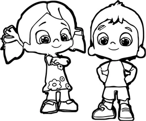Página para Colorir Niloya e Sua Amiga