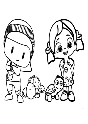 Página para Colorir Niloya e Seus Amigos
