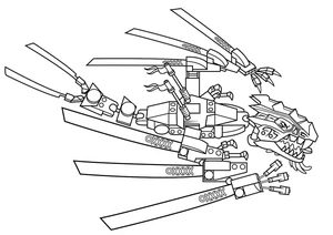 Página para Colorir Dragão de Ninjago