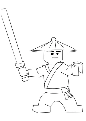 Página para Colorir O Primeiro Mestre Spinjitzu de Lego Ninjago