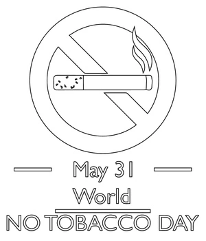 Símbolo de não fumar, fácil Dia Mundial Sem Tabaco coloring page, free printable