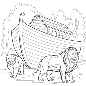 Arca de Noé cheia de animais