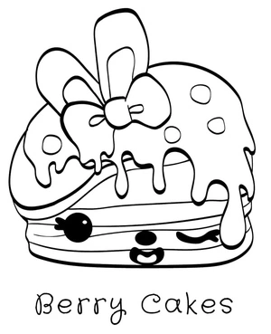 Página para Colorir Bolos de Frutas Num Noms