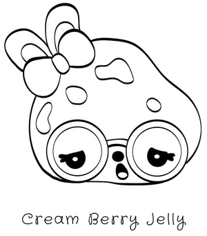 Página para Colorir Delícia de Creme de Frutas Vermelhas
