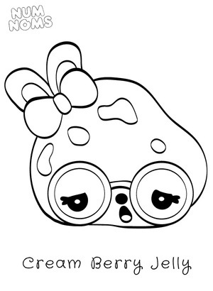 Página para Colorir Geléia de Creme e Frutas Num Noms