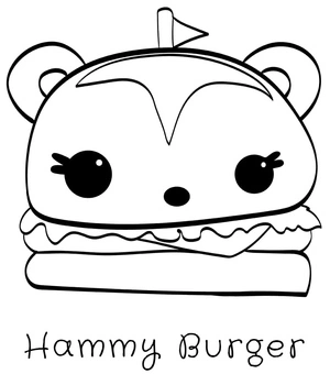 Página para Colorir Hammy Burger Num Noms