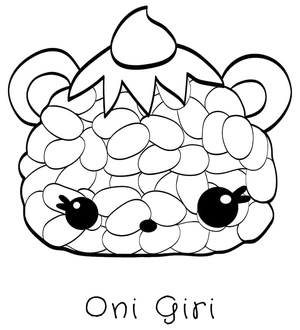 Página para Colorir Oni Giri Num Noms