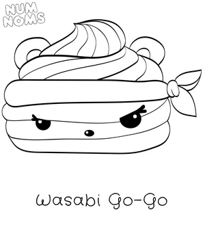 Página para Colorir Wasabi Go Go Num Noms