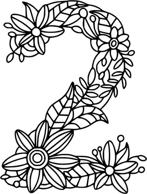 Página para Colorir Número 2 na Selva