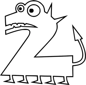 Página para Colorir Monstro Número 2