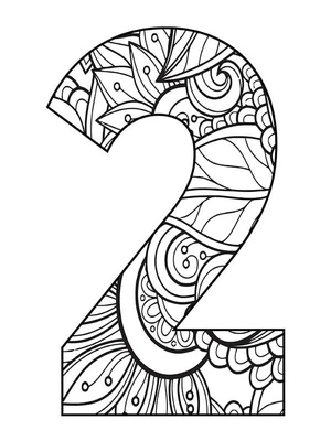 Página para Colorir Mandala Número Dois