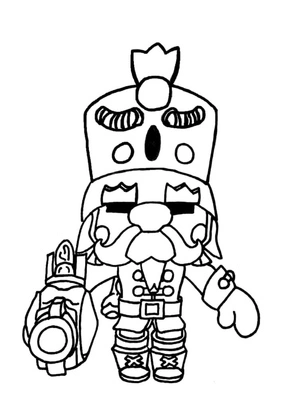 Página para Colorir Gail do Brawl Stars Tema Quebra-Nozes