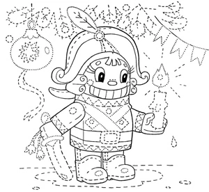 Página para Colorir Quebra-Nozes Segurando uma Vela