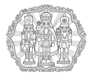 Página para Colorir Quebra-nozes para o Natal