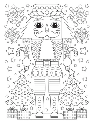 Página para Colorir Quebra-Nozes do Papai Noel