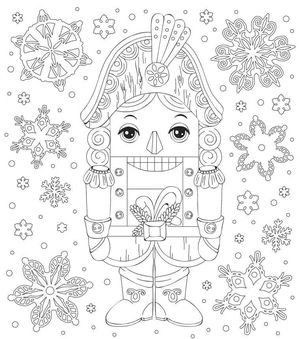 Página para Colorir Quebra-Nozes Sorridente
