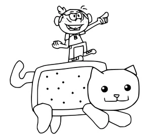 Página para Colorir Gatinho Nyan Encantador
