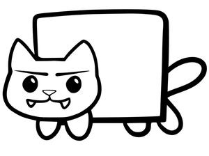 Página para Colorir Página para Colorir do Nyan Cat para Imprimir