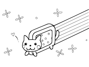 Páginas para Colorir do Adorável Nyan Cat