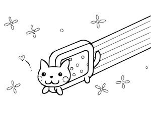 Página para Colorir Páginas para Colorir do Adorável Nyan Cat