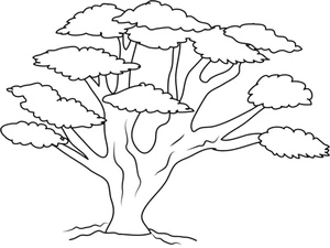 Página para Colorir Árvore de Carvalho Simples