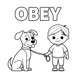 Página para Colorir Página para Colorir de Obediência Grátis