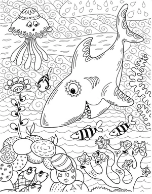 Página para Colorir Criaturas Marinhas Incríveis